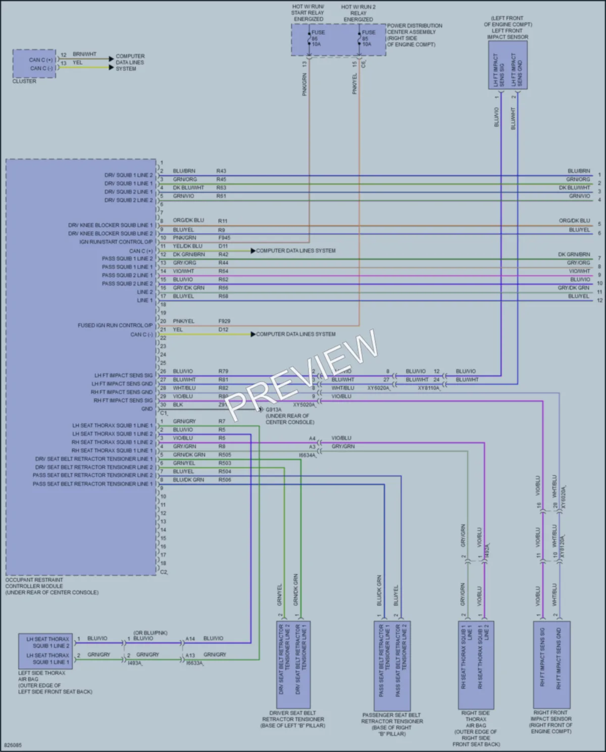 2023 Dodge Durango Supplemental Restraints wiring diagram preview
