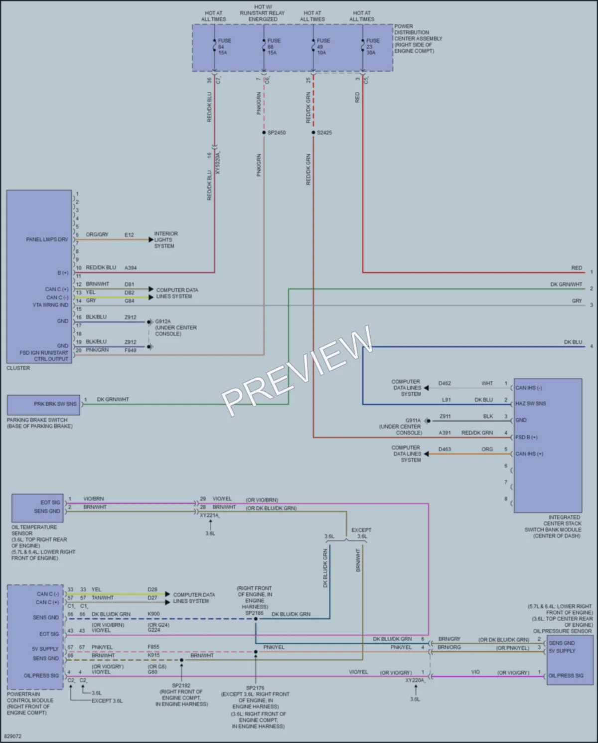 2023 Dodge DurangoPursuit Instrument Cluster wiring diagram preview