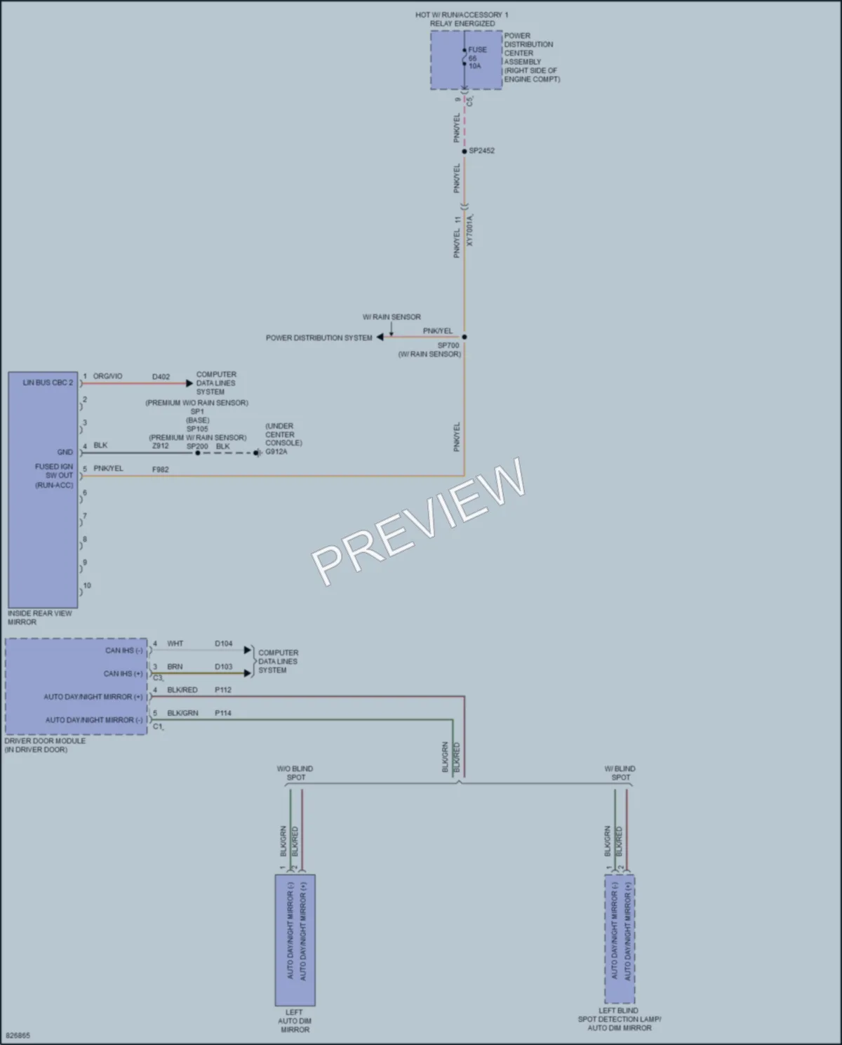 2023 Dodge DurangoPursuit Power Mirrors wiring diagram preview