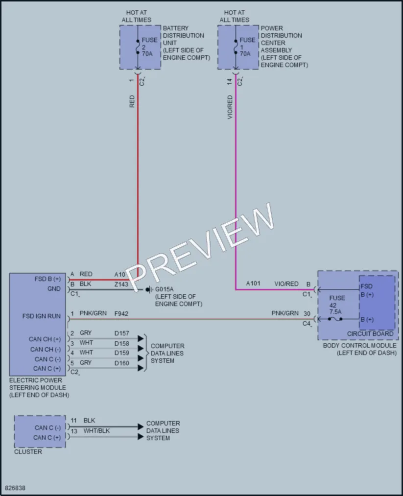 2023 Dodge Hornet Electronic Power Steering wiring diagram preview