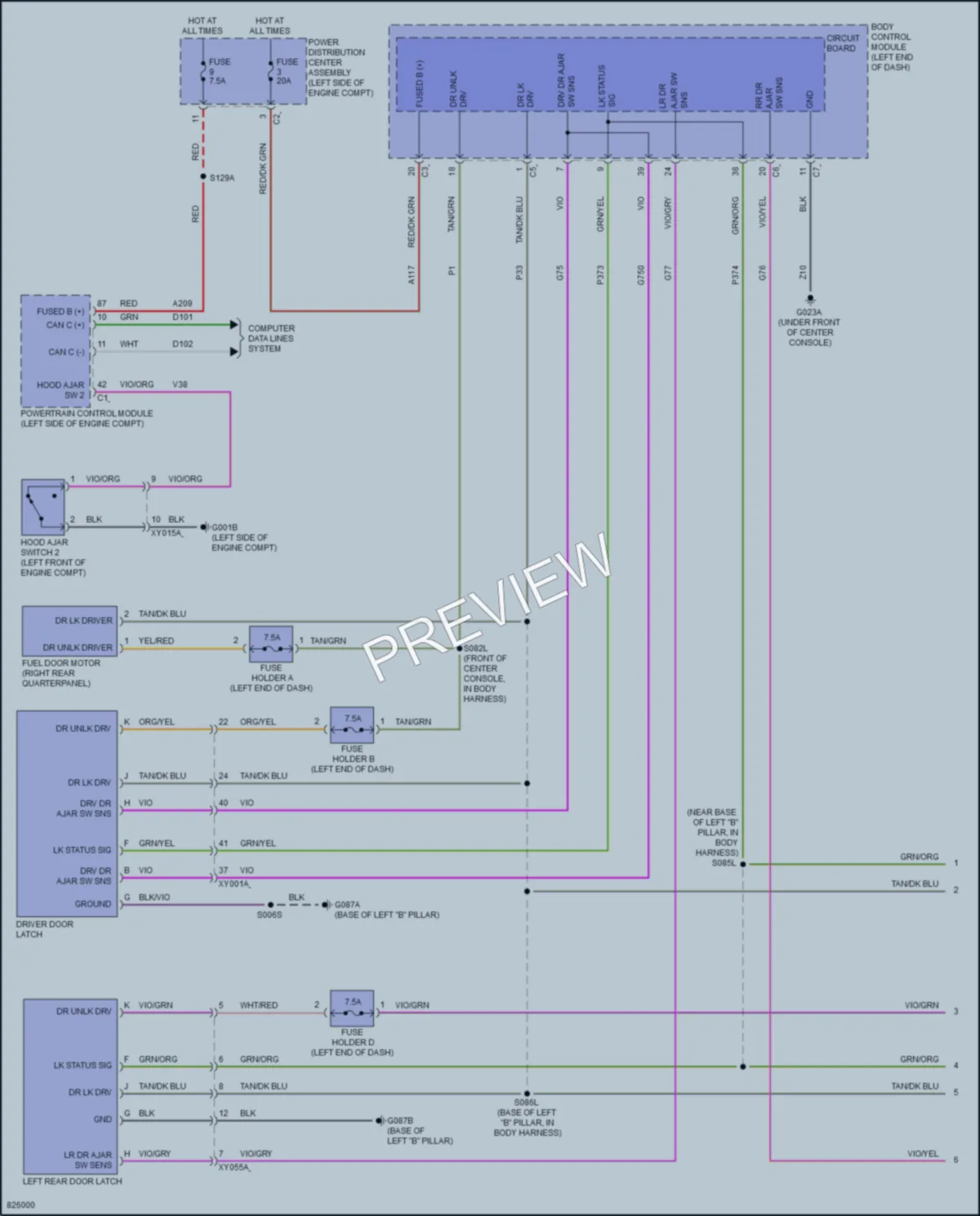 2023 Dodge Hornet Power Door Locks wiring diagram preview