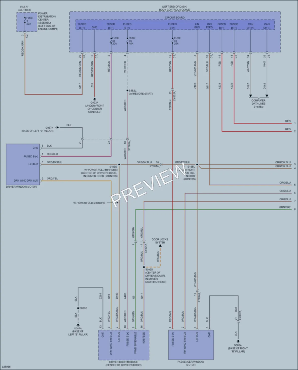 2023 Dodge Hornet Power Windows wiring diagram preview