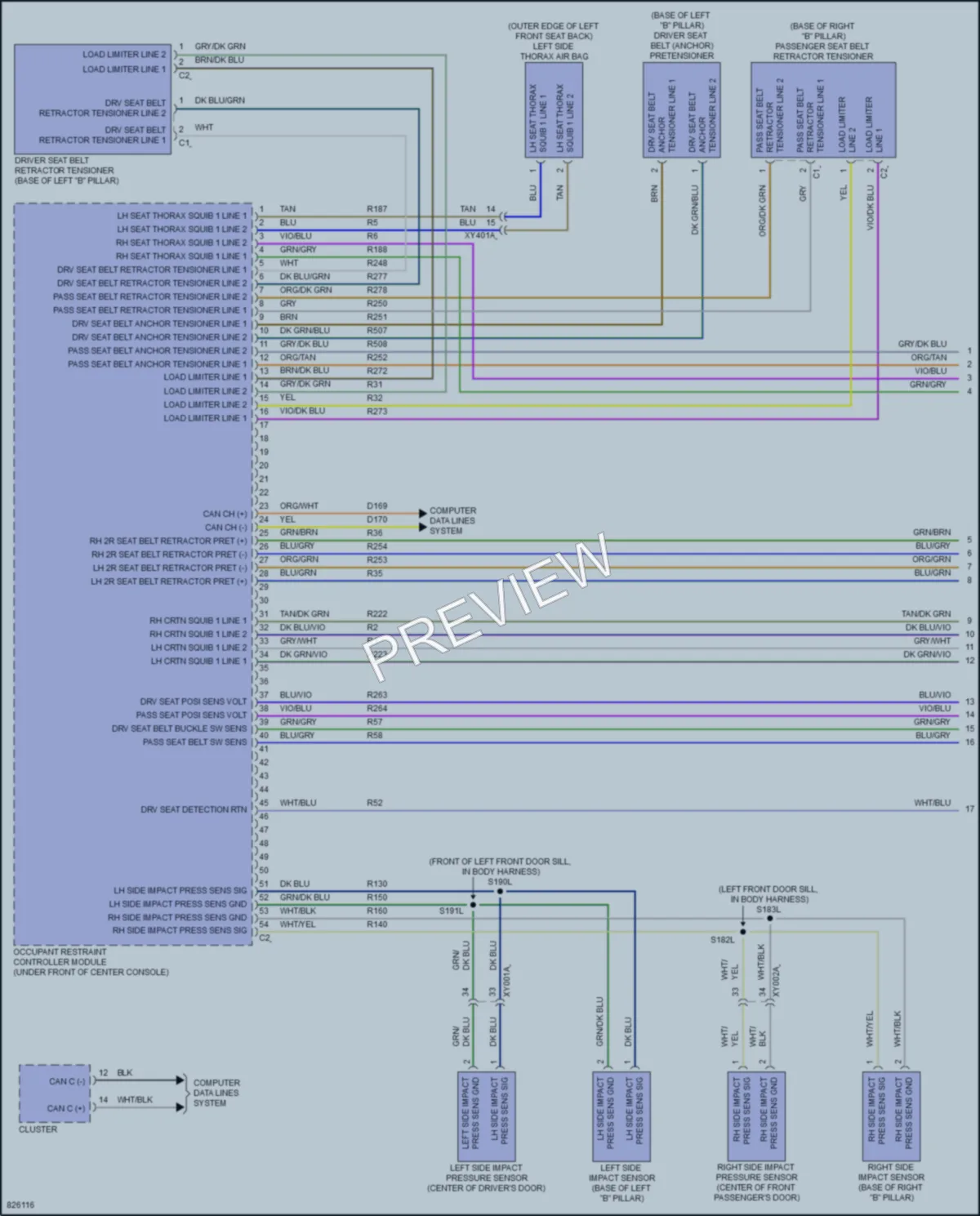 2023 Dodge Hornet Supplemental Restraints wiring diagram preview