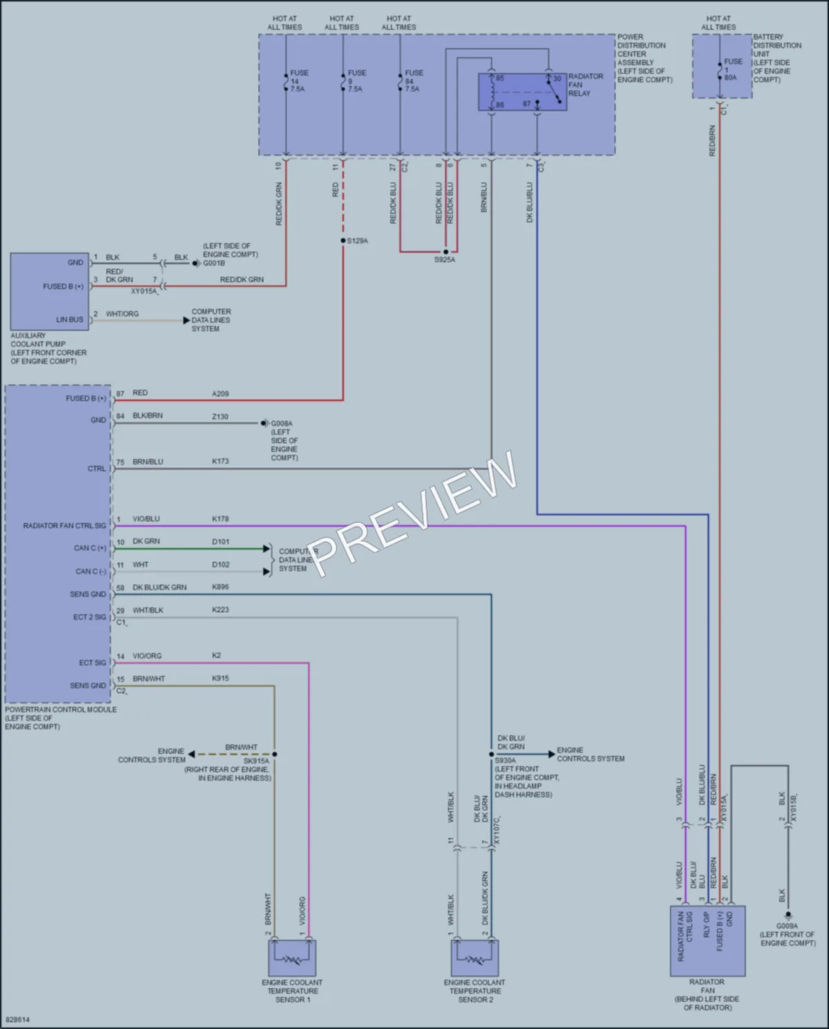 2023 Dodge HornetPlugIn Cooling Fan wiring diagram preview
