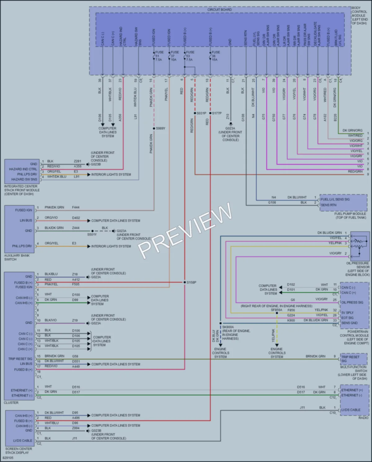 2023 Dodge HornetPlugIn Instrument Cluster wiring diagram preview