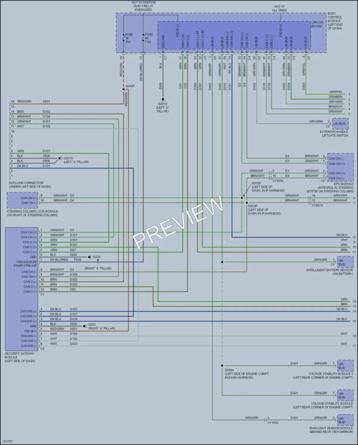 2023 Fiat 500X Computer Data Lines wiring diagram preview