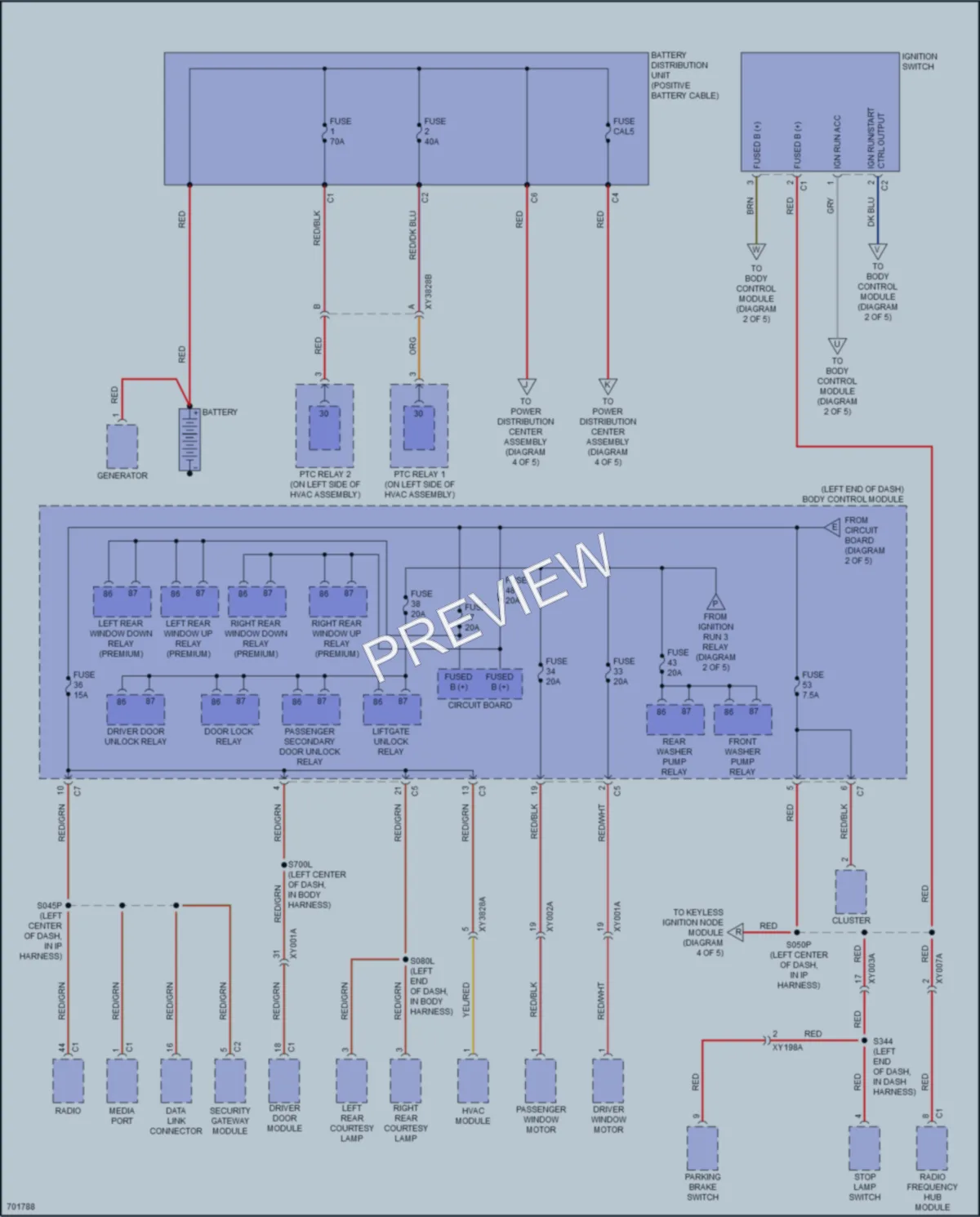 2023 Fiat 500X Power Distribution wiring diagram preview