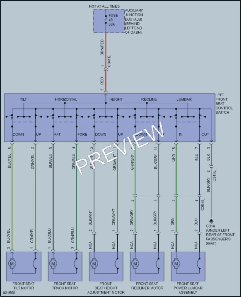 2023 Ford 150Transit Power Seats wiring diagram preview