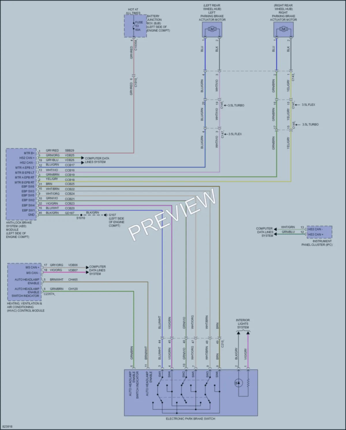 2023 Ford 150Transit Shift Interlock wiring diagram preview