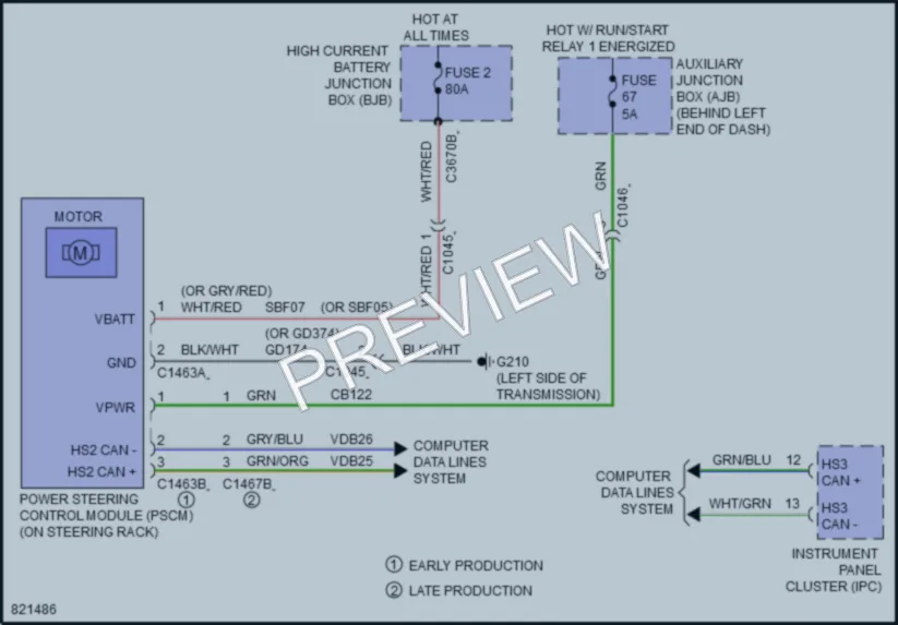 2023 Ford 250Transit Electronic Power Steering wiring diagram preview