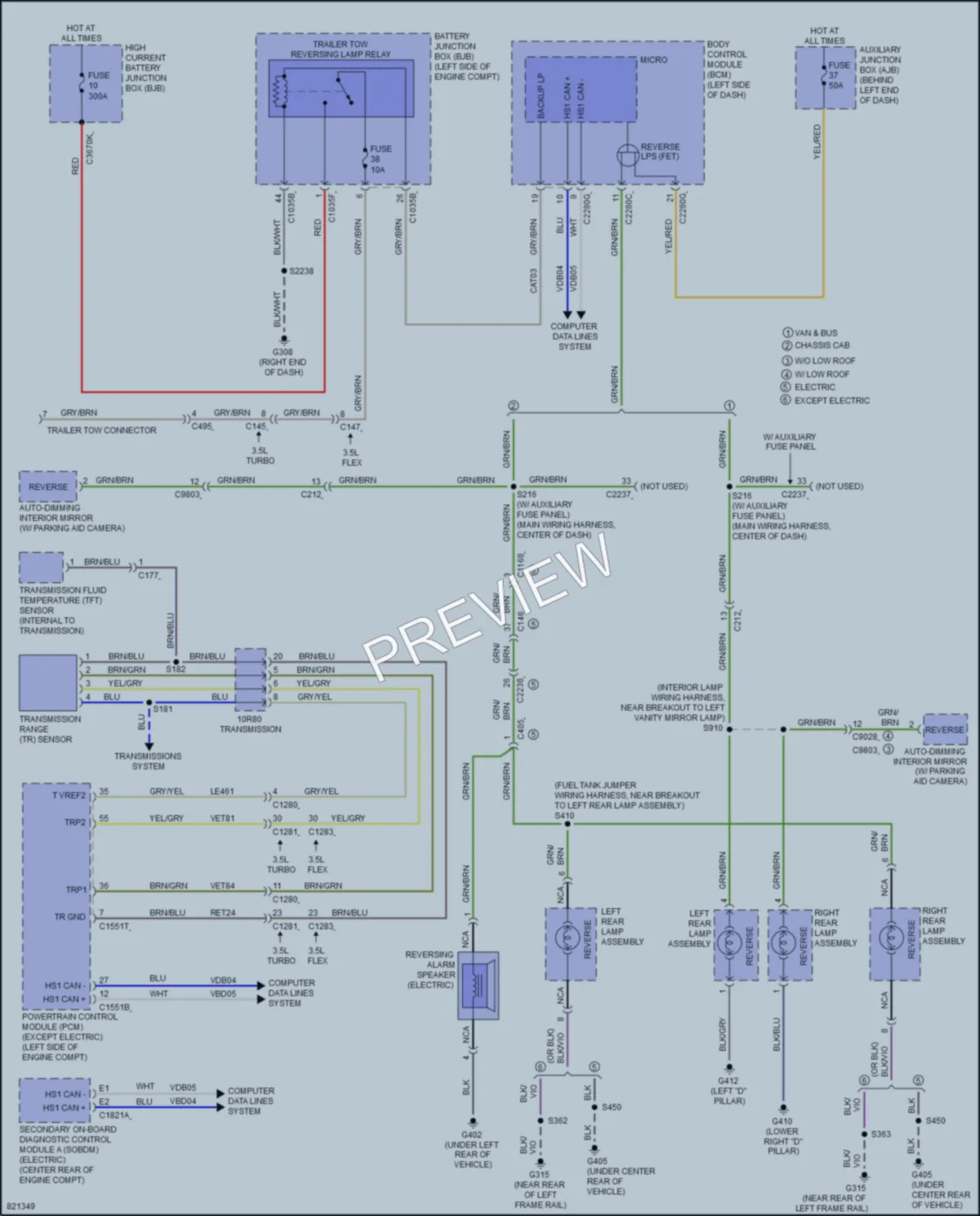 2023 Ford 250Transit Exterior Lights wiring diagram preview