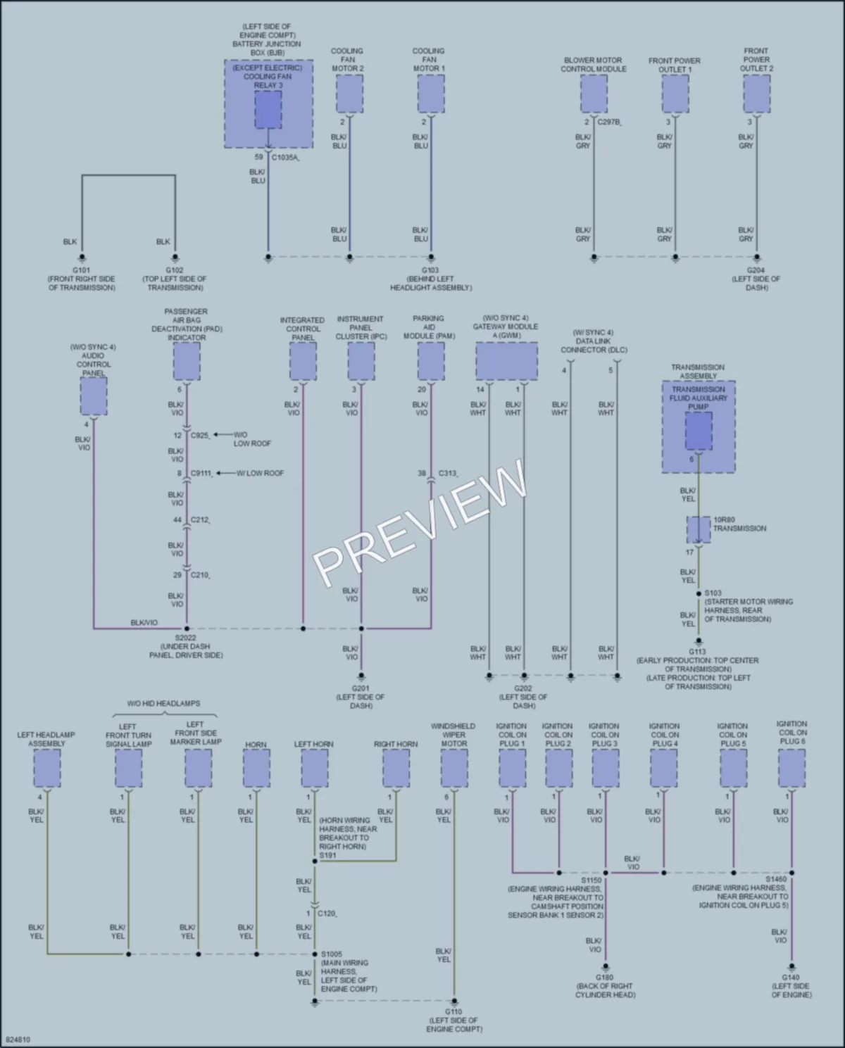 2023 Ford 250Transit Ground Distribution wiring diagram preview