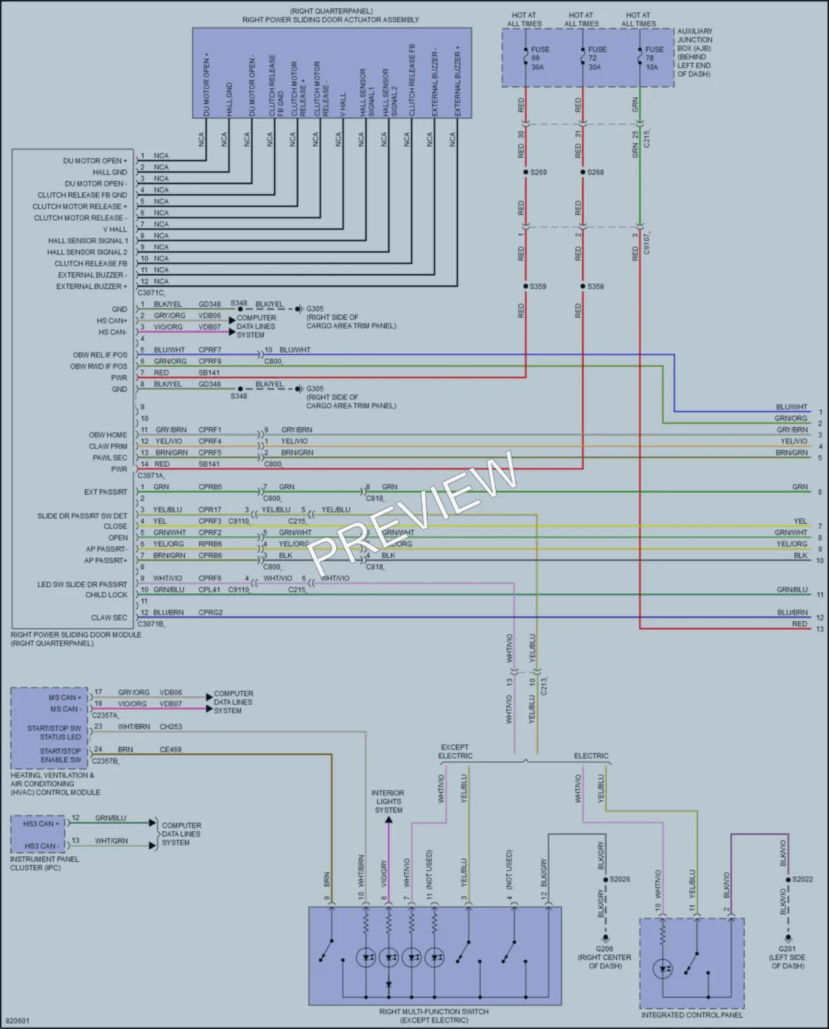 2023 Ford 250Transit Trunk Tailgate Fuel Door wiring diagram preview