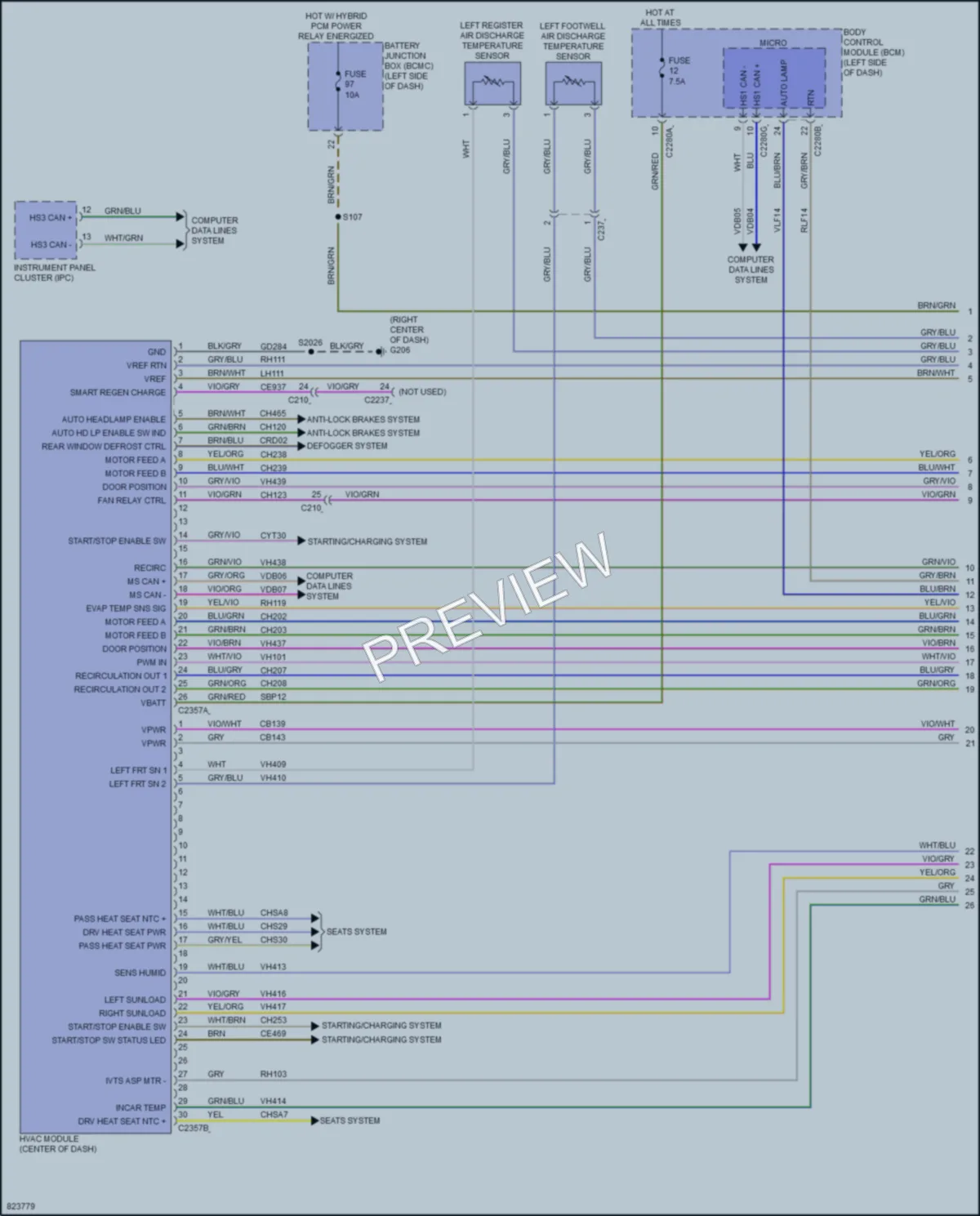 2023 Ford 350ETransit Air Conditioning wiring diagram preview