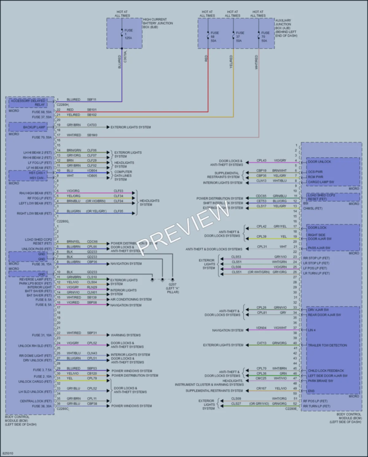 2023 Ford 350ETransit Body Control Modules wiring diagram preview
