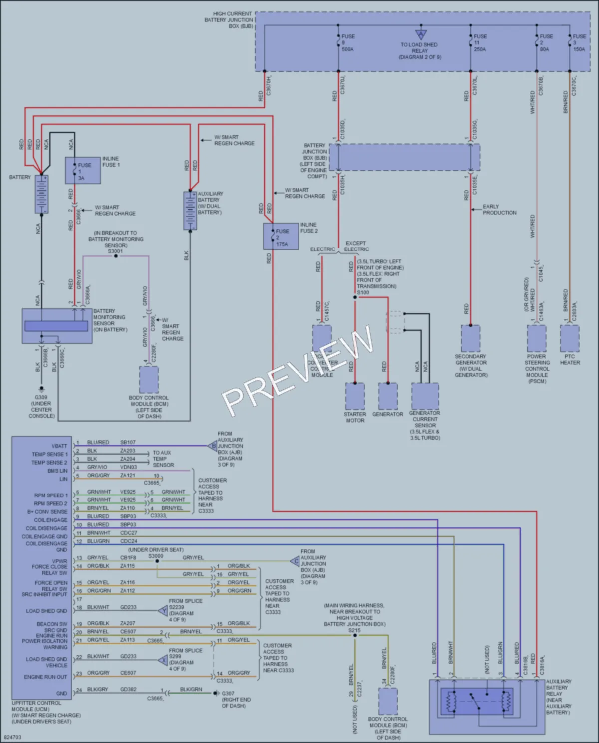 2023 Ford 350ETransit Power Distribution wiring diagram preview