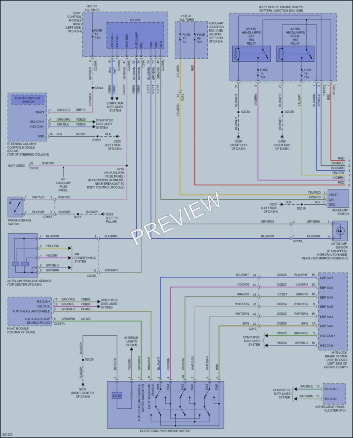 2023 Ford 350HDTransit Headlights wiring diagram preview