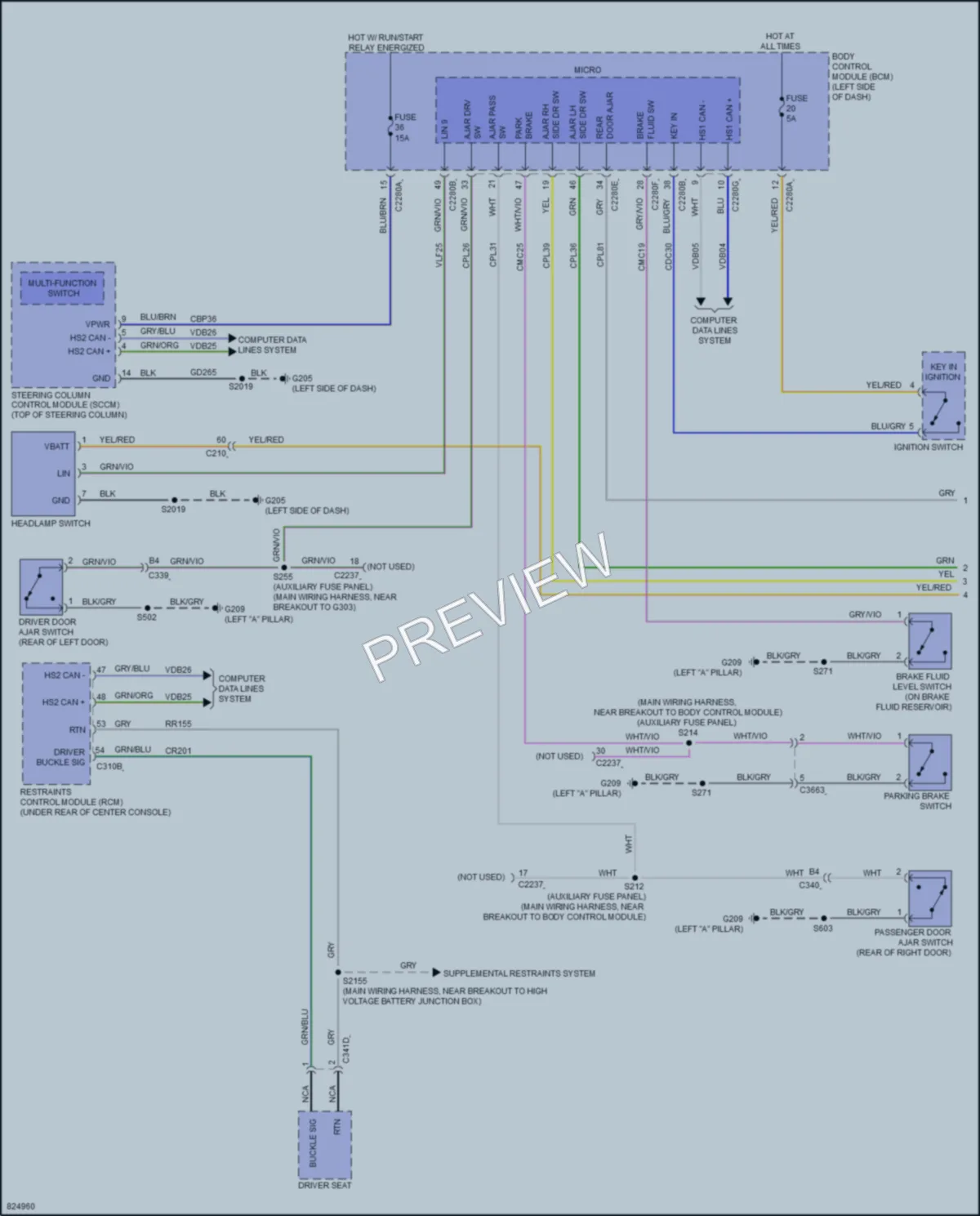 2023 Ford 350HDTransit Warning Systems wiring diagram preview