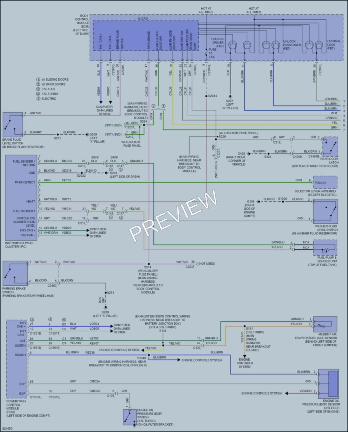 2023 Ford 350Transit Instrument Cluster wiring diagram preview