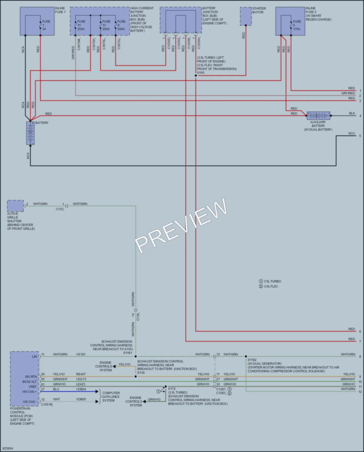 2023 Ford 350Transit Starting Charging wiring diagram preview