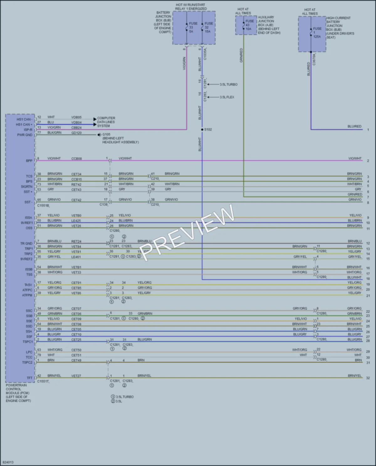2023 Ford 350Transit Transmission wiring diagram preview