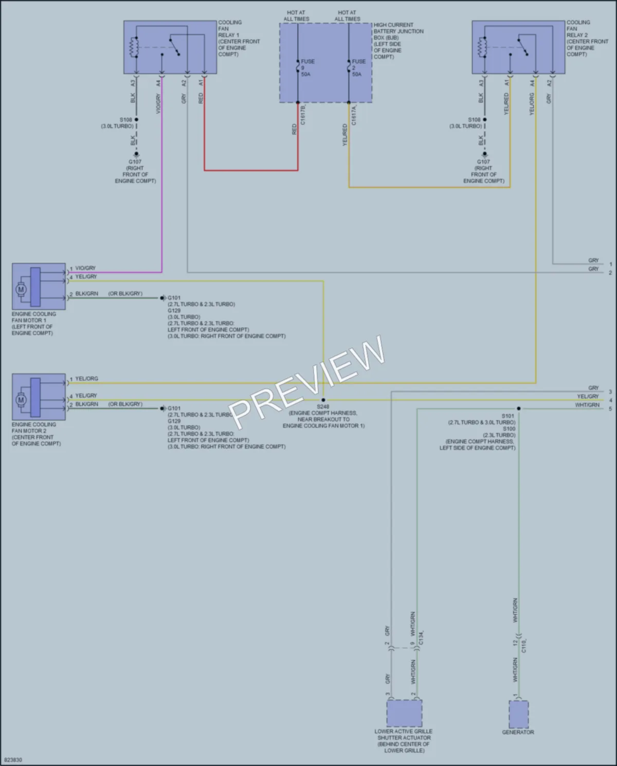2023 Ford Bronco Cooling Fan wiring diagram preview
