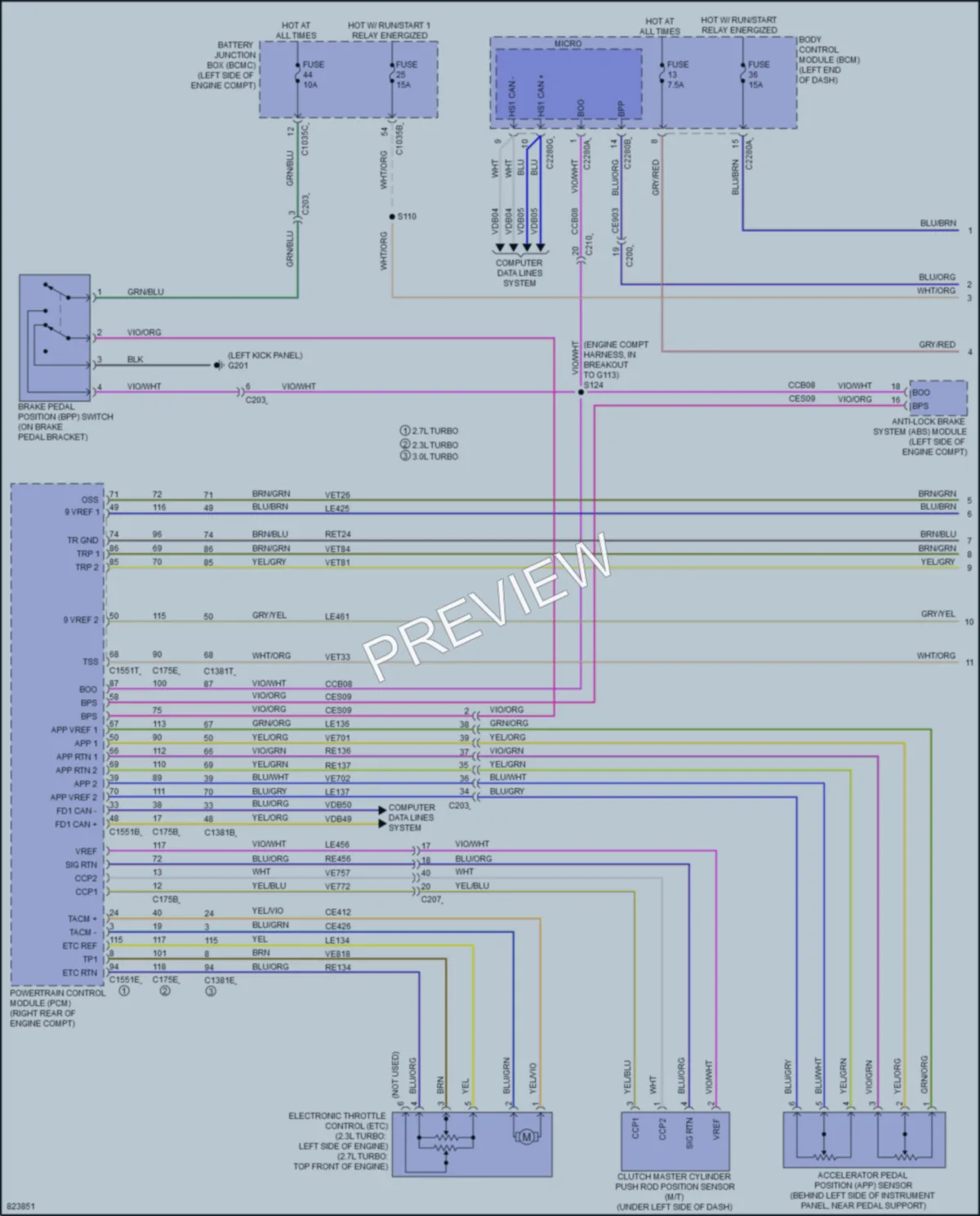 2023 Ford Bronco Cruise Control wiring diagram preview