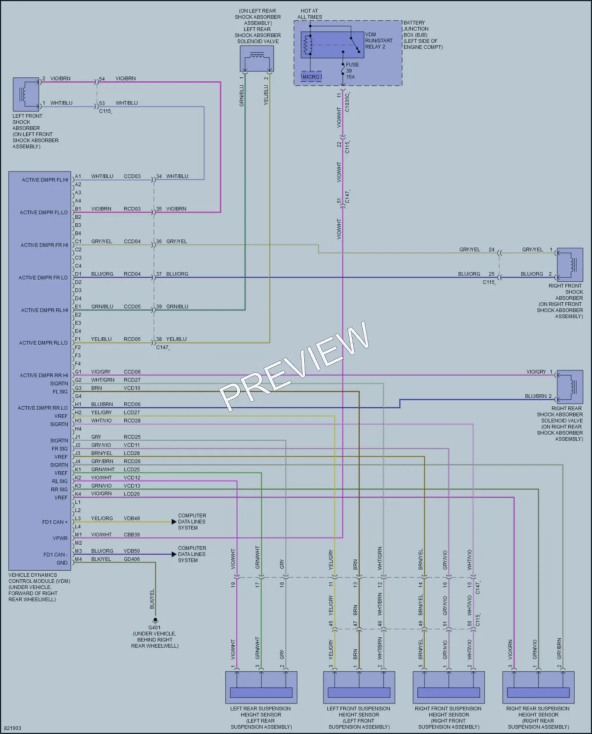 2023 Ford Bronco Electronic Suspension wiring diagram preview