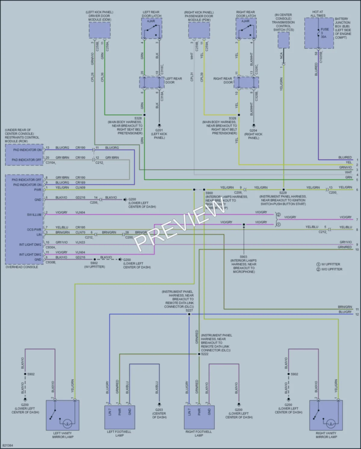 2023 Ford Bronco Interior Lights wiring diagram preview
