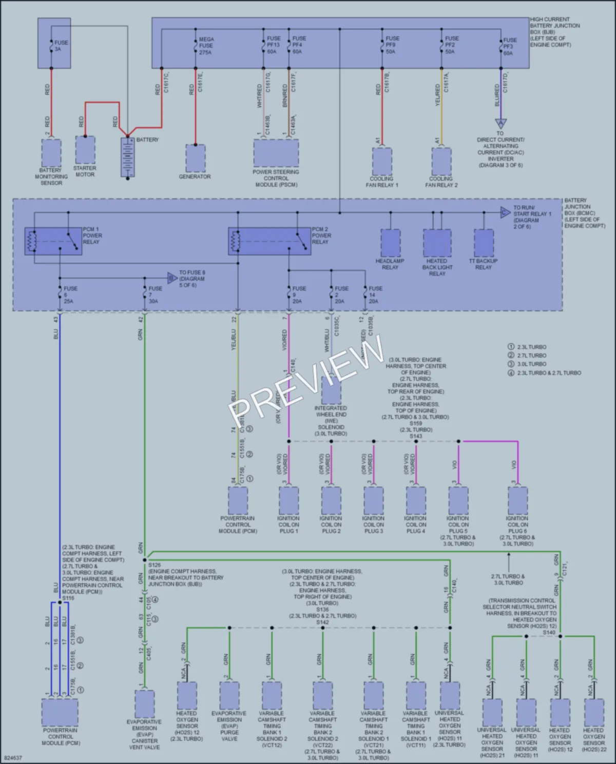 2023 Ford Bronco Power Distribution wiring diagram preview