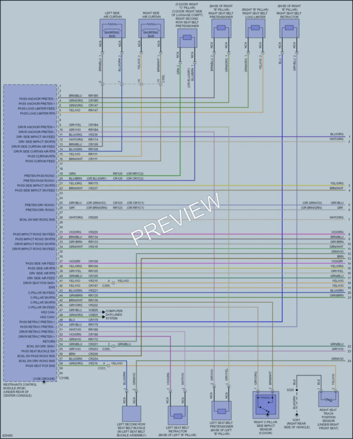 2023 Ford Bronco Supplemental Restraints wiring diagram preview