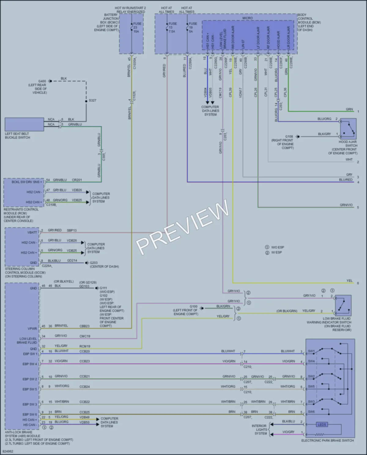 2023 Ford Bronco Warning Systems wiring diagram preview