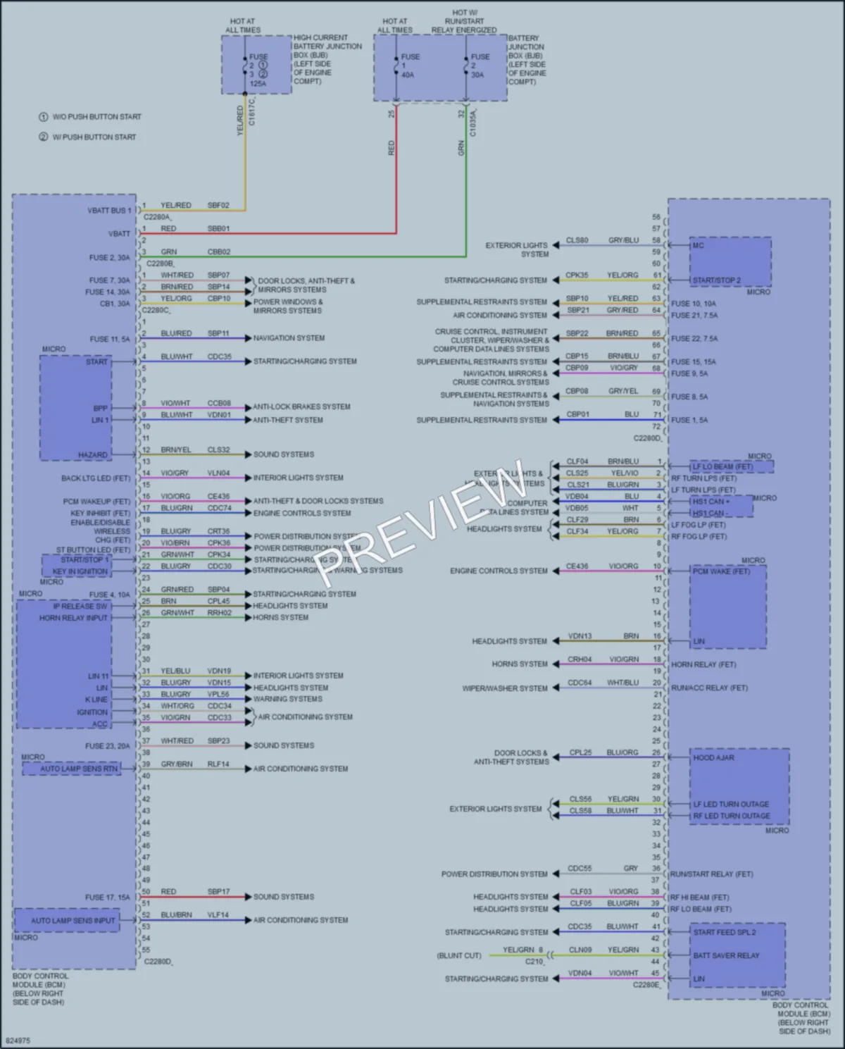 2023 Ford BroncoSport Body Control Modules wiring diagram preview