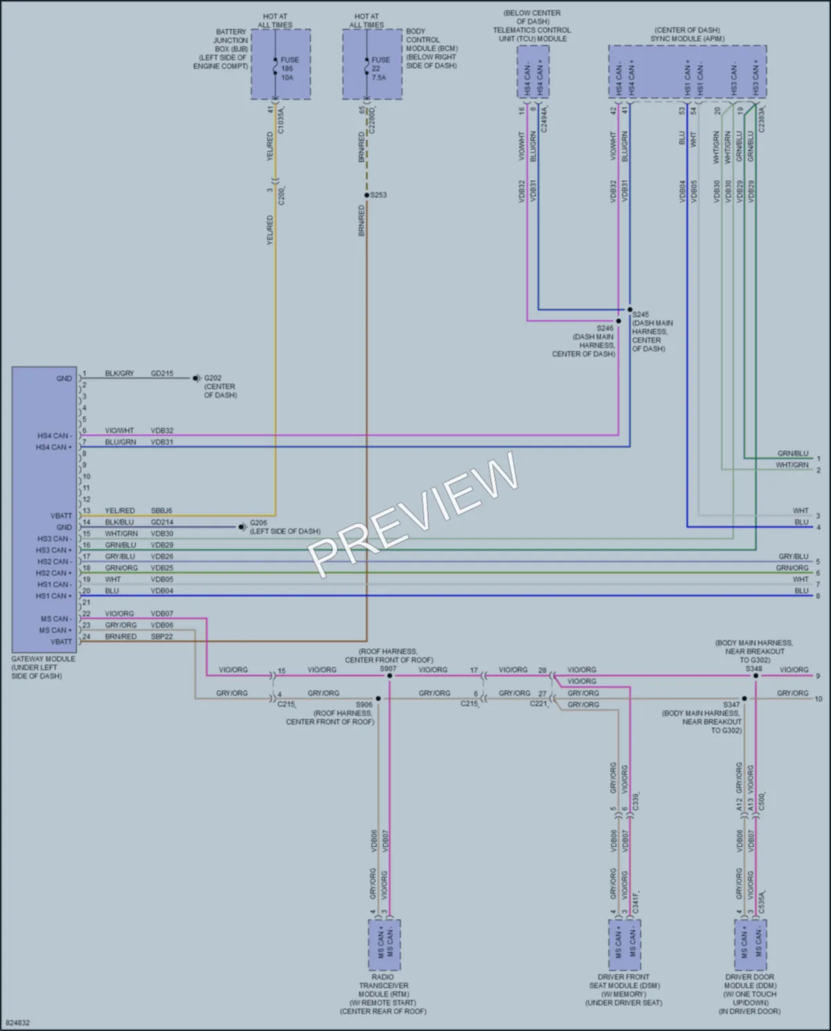 2023 Ford BroncoSport Computer Data Lines wiring diagram preview