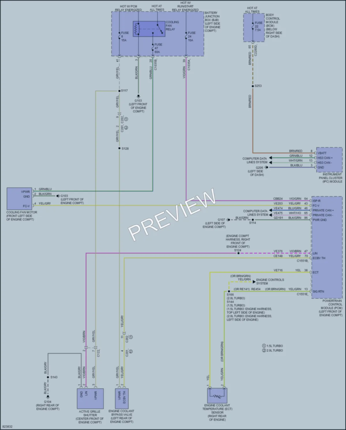 2023 Ford BroncoSport Cooling Fan wiring diagram preview