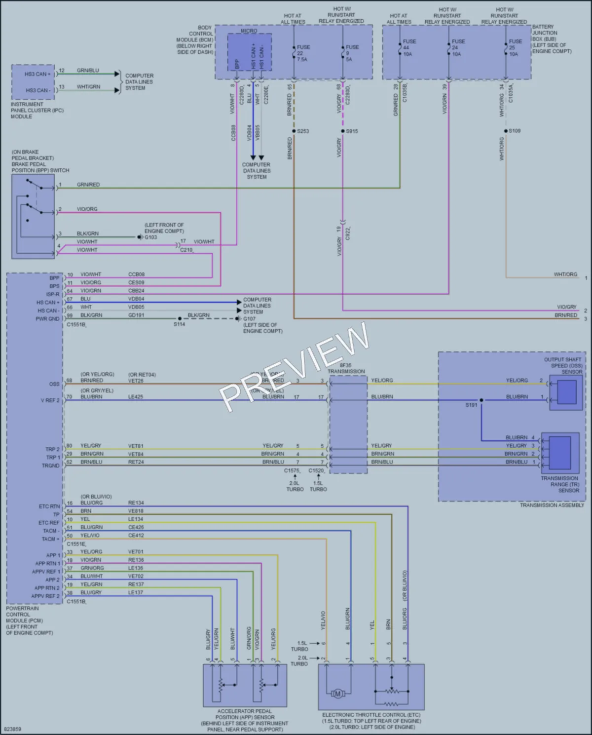 2023 Ford BroncoSport Cruise Control wiring diagram preview