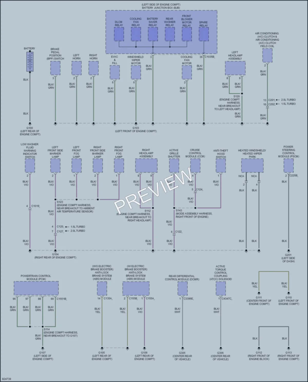 2023 Ford BroncoSport Ground Distribution wiring diagram preview