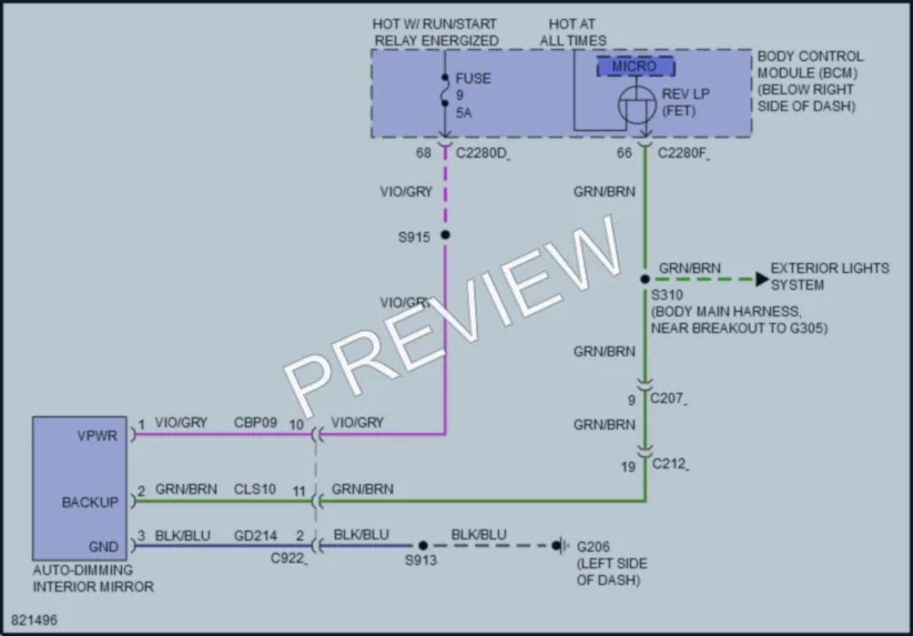 2023 Ford BroncoSport Power Mirrors wiring diagram preview