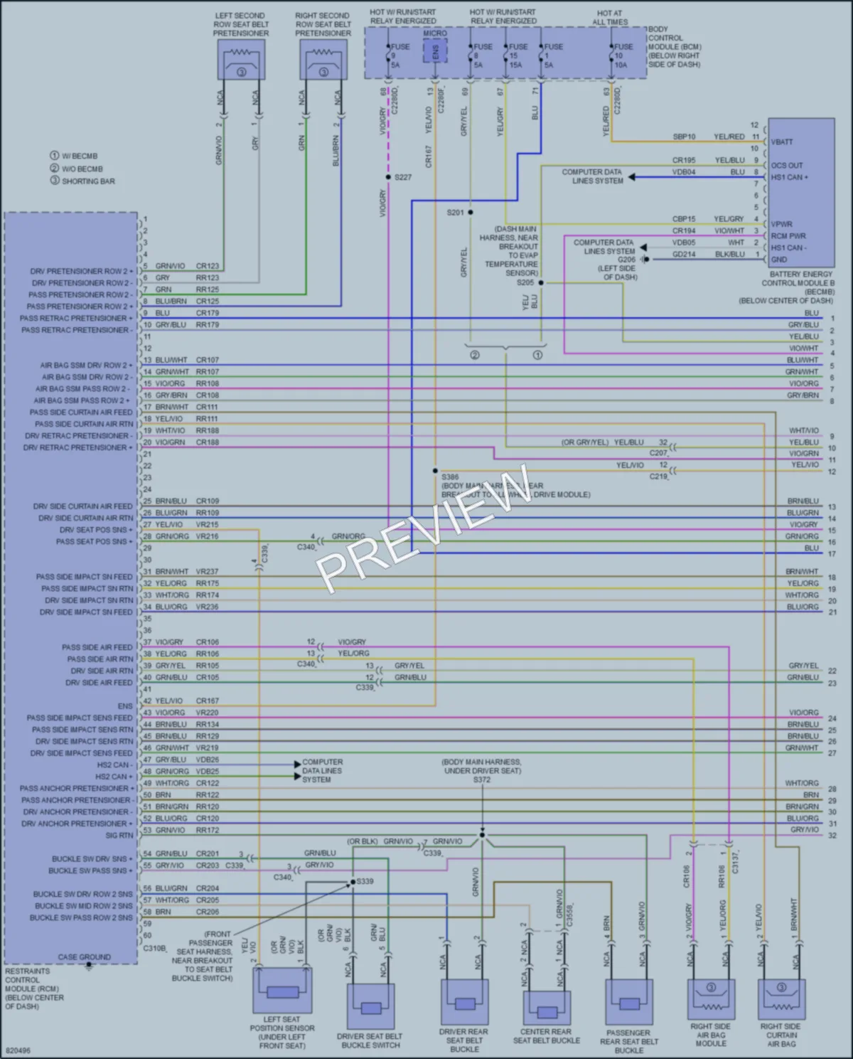 2023 Ford BroncoSport Supplemental Restraints wiring diagram preview