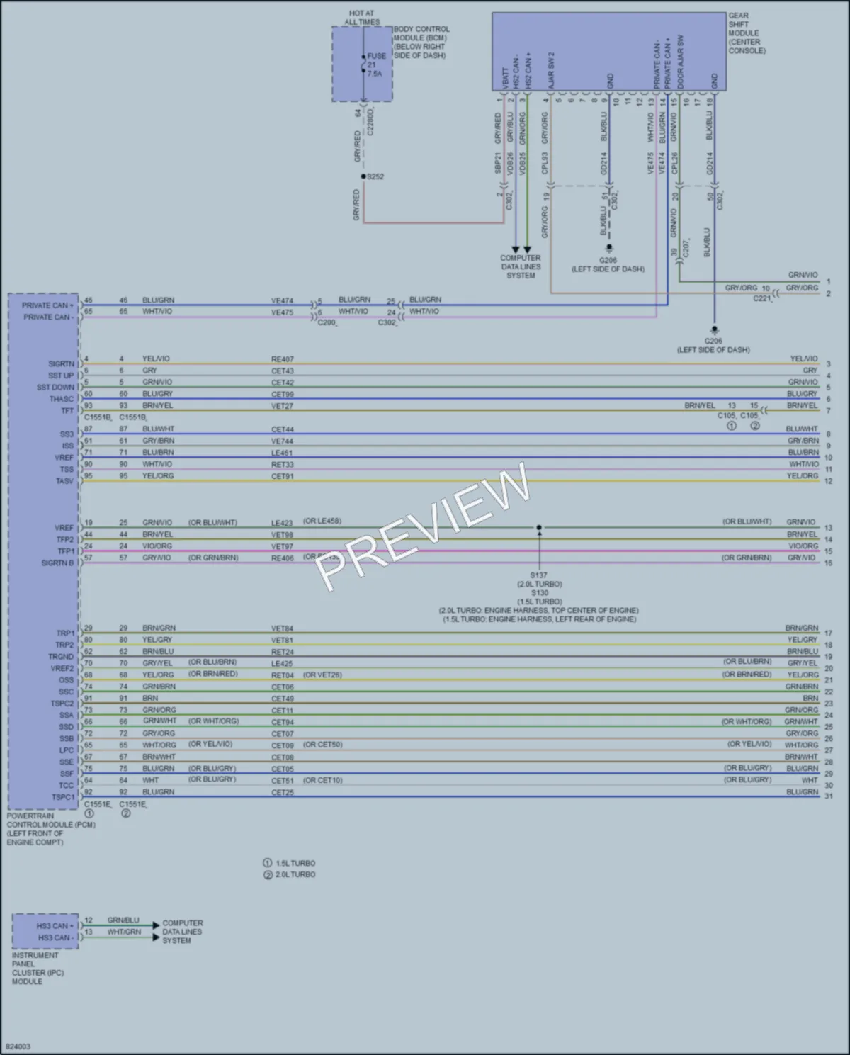 2023 Ford BroncoSport Transmission wiring diagram preview