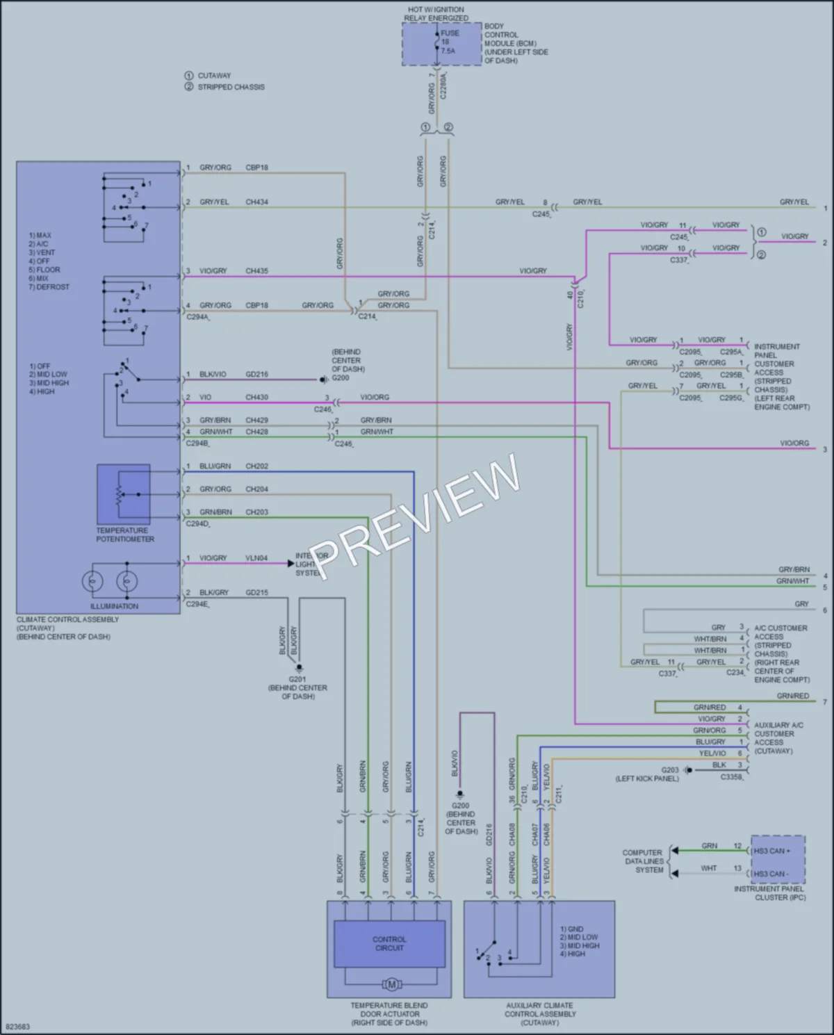 2023 Ford E350Econoline Air Conditioning wiring diagram preview