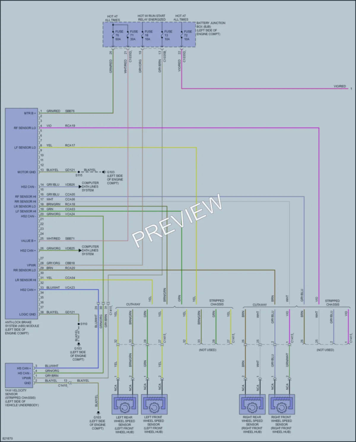 2023 Ford E350Econoline Anti Lock Brakes wiring diagram preview