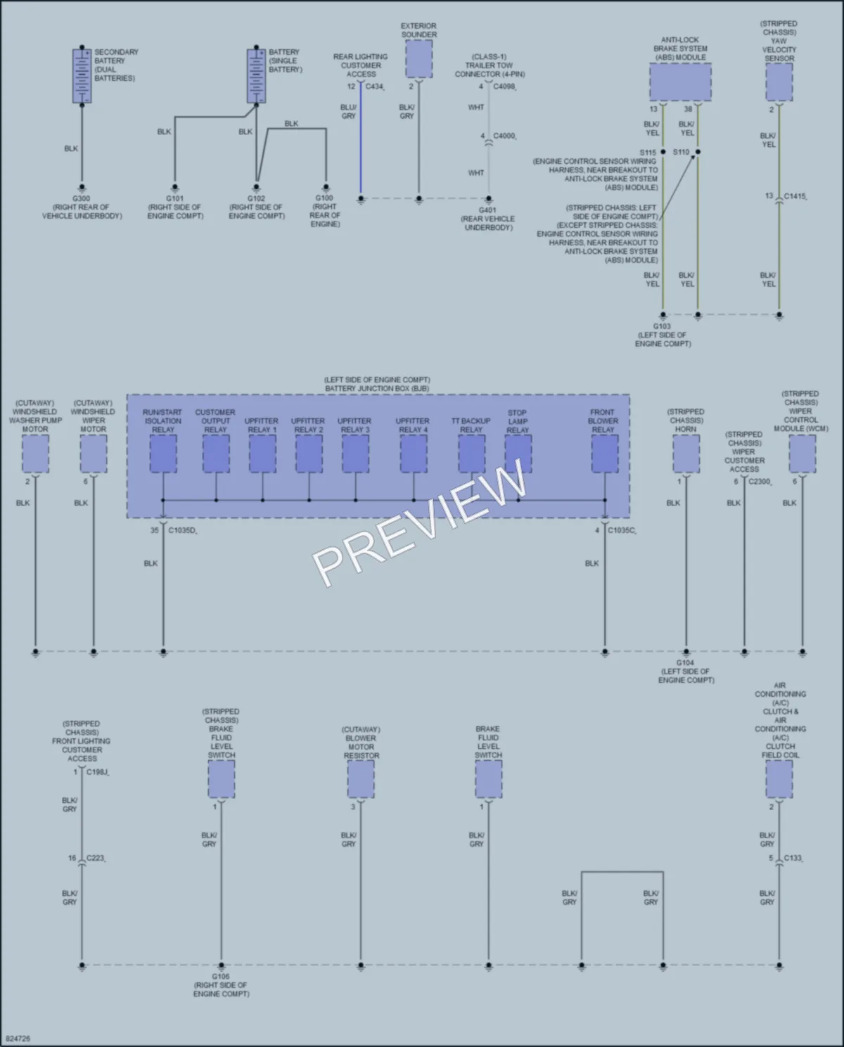 2023 Ford E350Econoline Ground Distribution wiring diagram preview