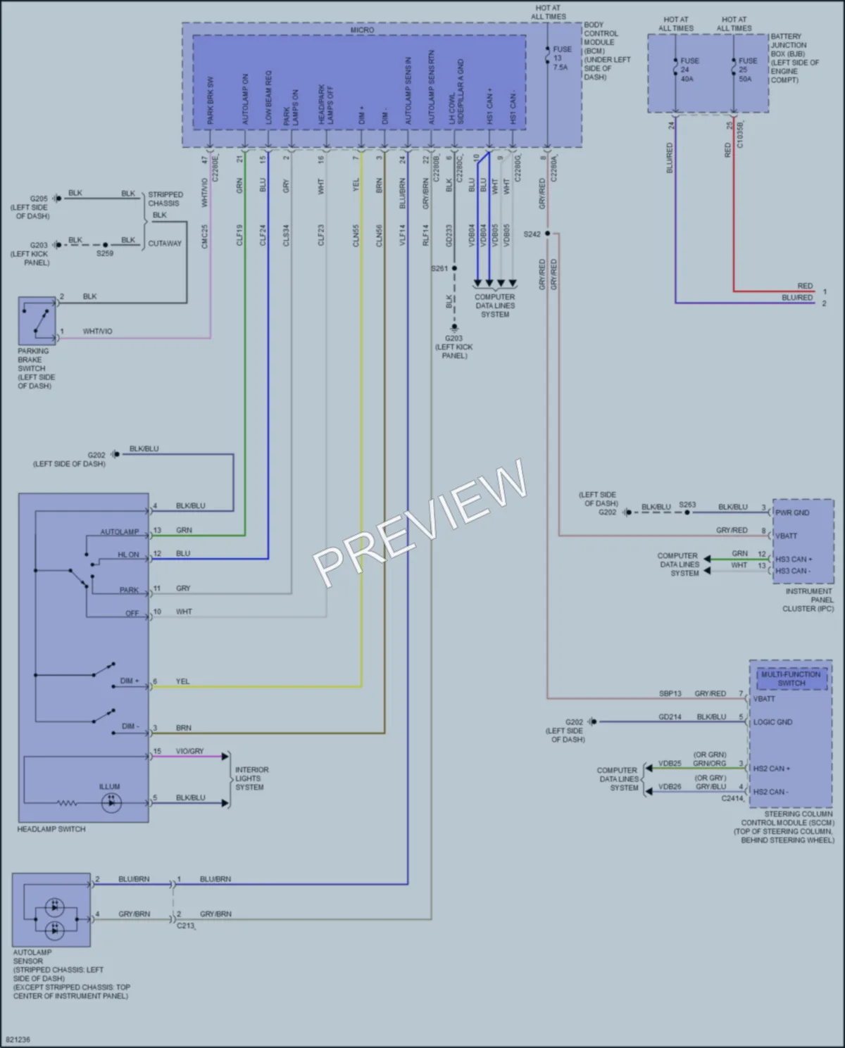 2023 Ford E350Econoline Headlights wiring diagram preview