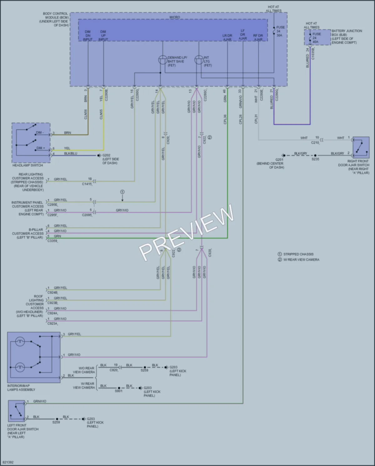 2023 Ford E350Econoline Interior Lights wiring diagram preview