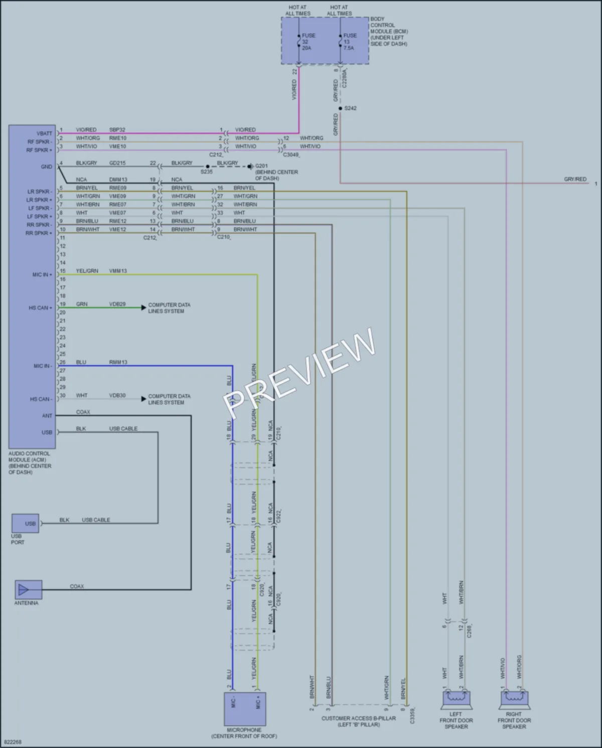 2023 Ford E350Econoline Radio wiring diagram preview