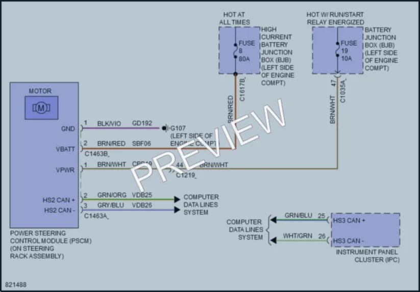 2023 Ford Edge Electronic Power Steering wiring diagram preview