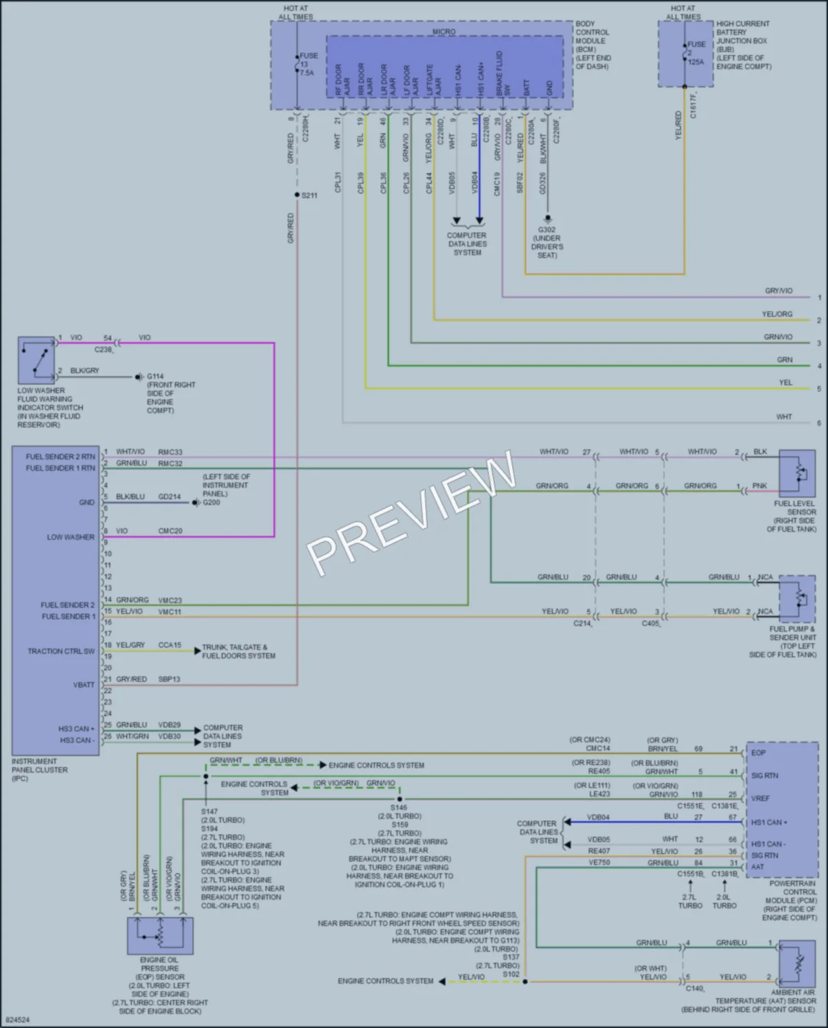 2023 Ford Edge Instrument Cluster wiring diagram preview