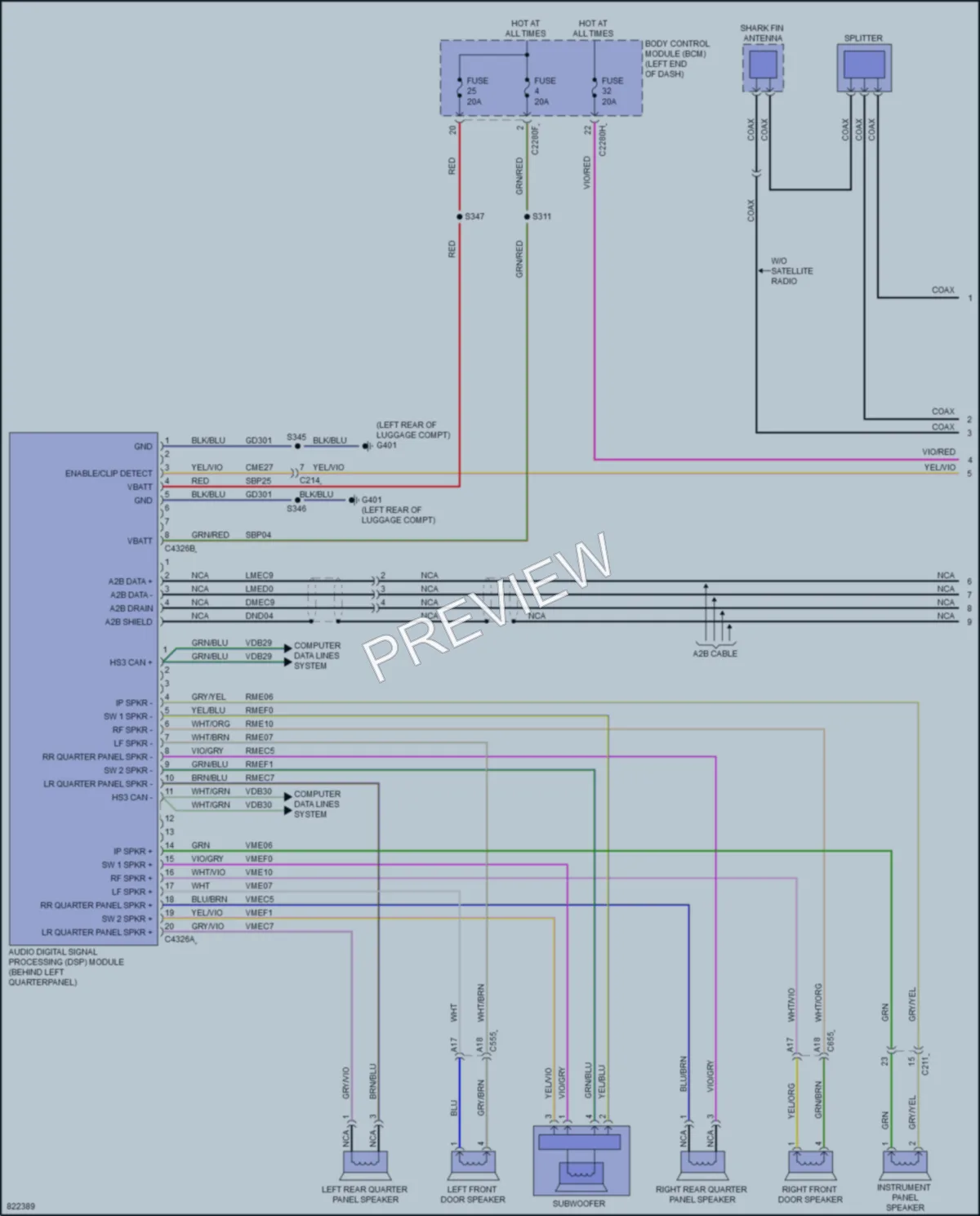 2023 Ford Edge Radio wiring diagram preview