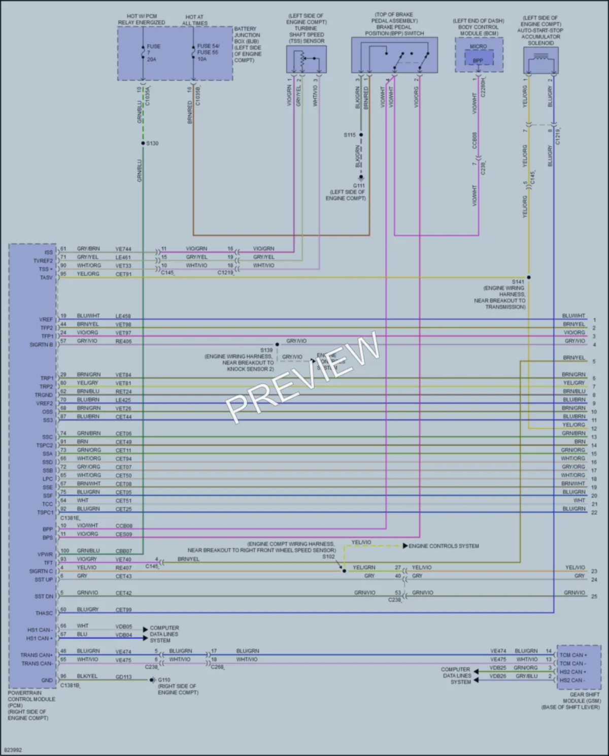 2023 Ford Edge Transmission wiring diagram preview